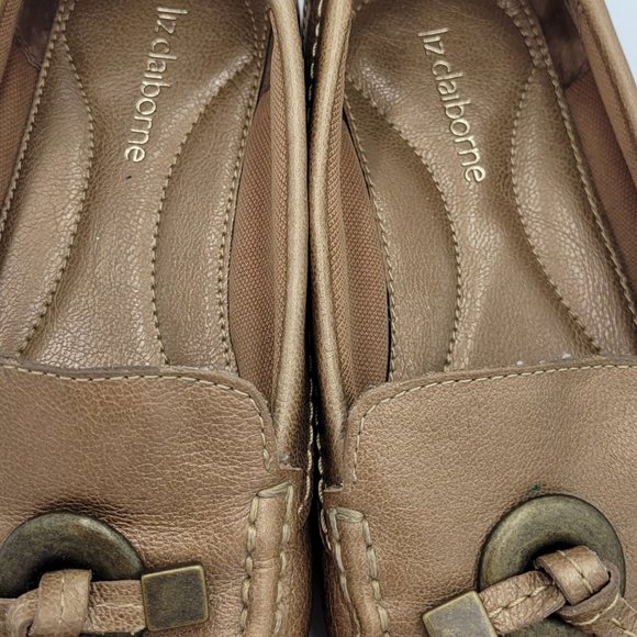 $Sale!🟩LIZ CLAIBORNE- AFRICA Bronze Slip-on Square Toe Leather Loafers  … - Picture 6 of 7